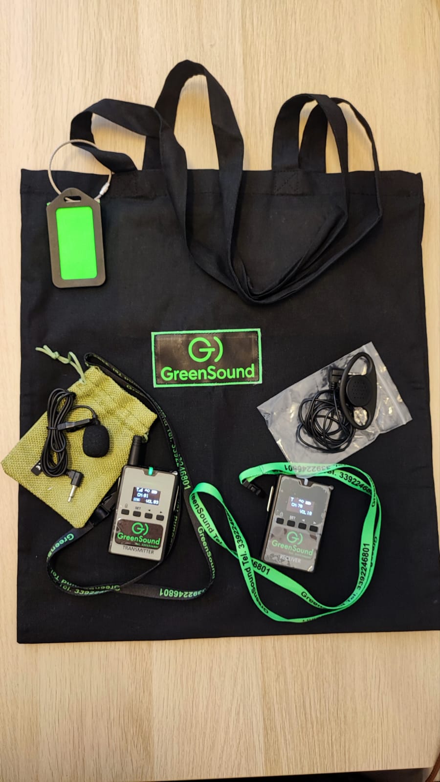 Dettaglio del trasmettitore e ricevitore GreenSound